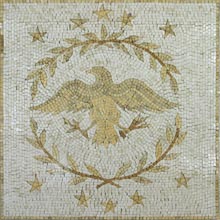 AN686 Golden eagle emblem on white background