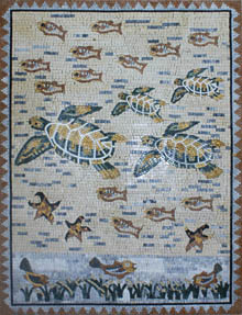 AN813 Sea turtles and fish mosaic