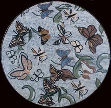 AN827 Round flying butterflies mosaic