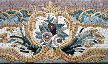 BD103 Beautiful floral design stone art mosaic