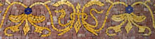 BD121 Golden fleur de lys pattern mosaic border