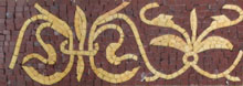 BD170 Gold & brown fleur de lys pattern mosaic