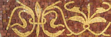 BD171 Light gold & brown fleur de lys pattern mosaic