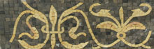 BD172 Golden fleur de lys pattern mosaic border