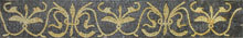 BD174 light gold & black fleur de lys mosaic border