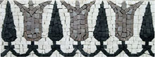 BD22 black and grey floral design mosaic