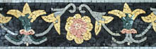 BD35 Yellow on black floral mosaic border