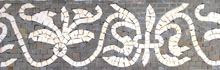 BD77 faded fleur de lys pattern mosaic border