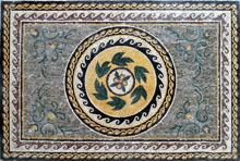 CR101 Roman leaves & wave borders mosaic