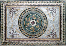 CR103 Roman leaves & flowers mosaic carpet