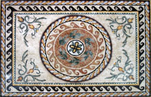 CR123 Roman leaves & flowers mosaic carpet