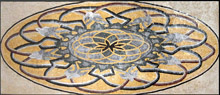 CR129 Cream yellow & grey floral artistic design mosaic