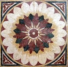 CR13 Burgundy beautiful floral mosaic carpet