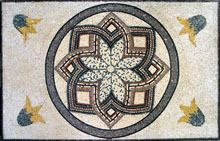 CR136 Geometric flower shape mosaic carpet
