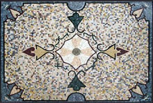 CR138 Artistic floral mosaic carpet