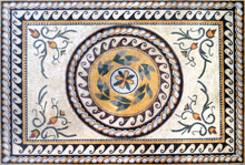 CR152 Cream yellow & orange floral mosaic carpet