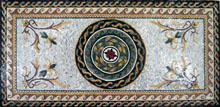 CR161 Green & gold roman leaves and waves border mosaic