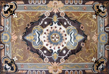 CR168 Rectangular rich floral design mosaic