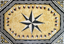 CR173 Black & white compass star mosaic