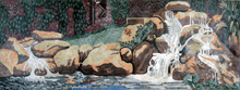 CR178 Beautiful natural water fountain mosaic marble