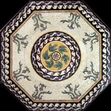 CR187 Beautiful floral octagram mosaic carpet