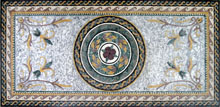 CR191 Roman leaves & flower design mosaic carpet