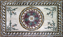 CR192 Elegant floral design with braided border mosaic