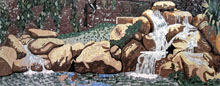 CR212 Beautiful natural water fountain mosaic marble