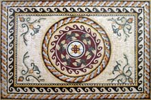 CR222 Waves braids and floral mosaic carpet