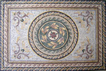 CR25 Faded roman leaves and flowers mosaic