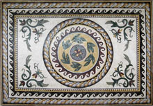 CR39 Decorative roman leaves & flowers mosaic carpet