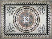 CR42 Roman leaves central medallion mosaic carpet