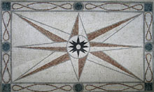 CR49 Big compass star with elegant border mosaic