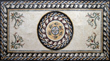 CR66 Oval central roman leaves medallion mosaic