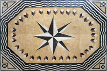 CR78 Black & white compass star mosaic