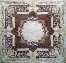 CR79 Burgundy & gold floral square mosaic