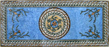 CR87 Central cream yellow medallion with blue background mosaic