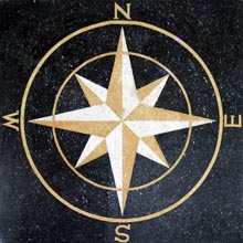 CR319 Gold on black compass star mosaic