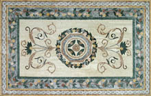 CR590 Rectangular floor mosaic with border