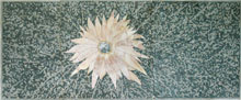 CR593 White neptunia on blue marbel mosaic