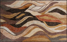 CR1178 Earth colors waves mosaic carpet