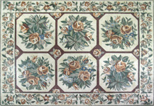 CR640 Beautiful pastel floral mosaic rug
