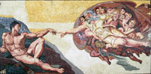 FG381 Sistine Chapel Ceiling: Creation of Adam Mosaic