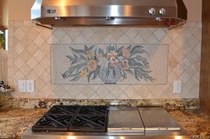 Flower Vase Kitchen Backsplash Mosaic