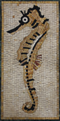 AN144 Golden sea horse mosaic