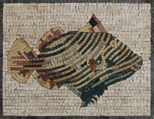 AN502<BR>Cute Striped Fish Mosaic