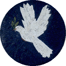 AN611 Dove on navy blue background mosaic