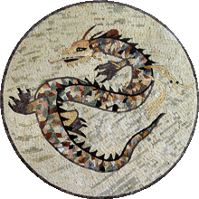 AN614 Multicolor dragon on white background