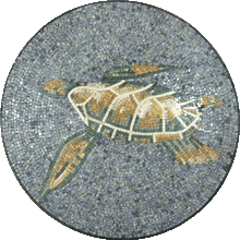 AN639 Circular sea turtle mosaic
