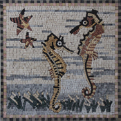 AN708 Sea horses and starfish mosaic